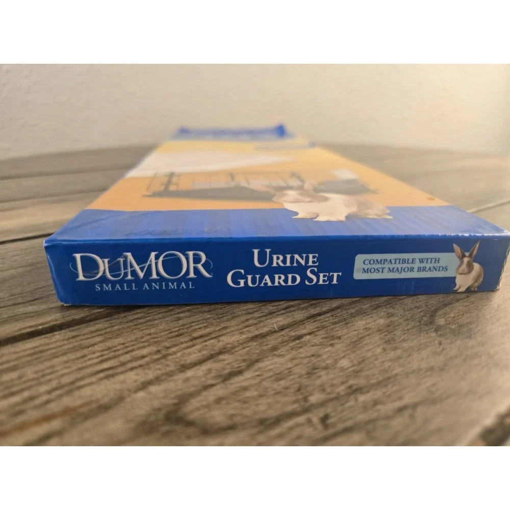 New Open Box DuMor Small Pet Animal Cage Urine Guards WHITE METAL 15